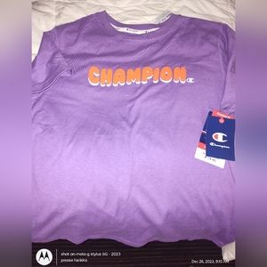 Champion purple and orange size M shirt. NWT.